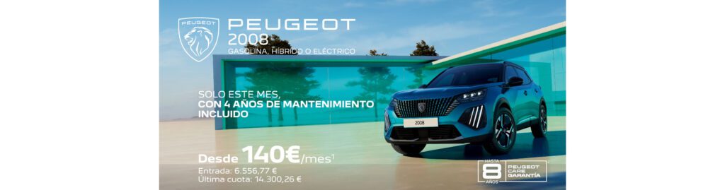 Peugeot 2008 desde solo 140€/mes
